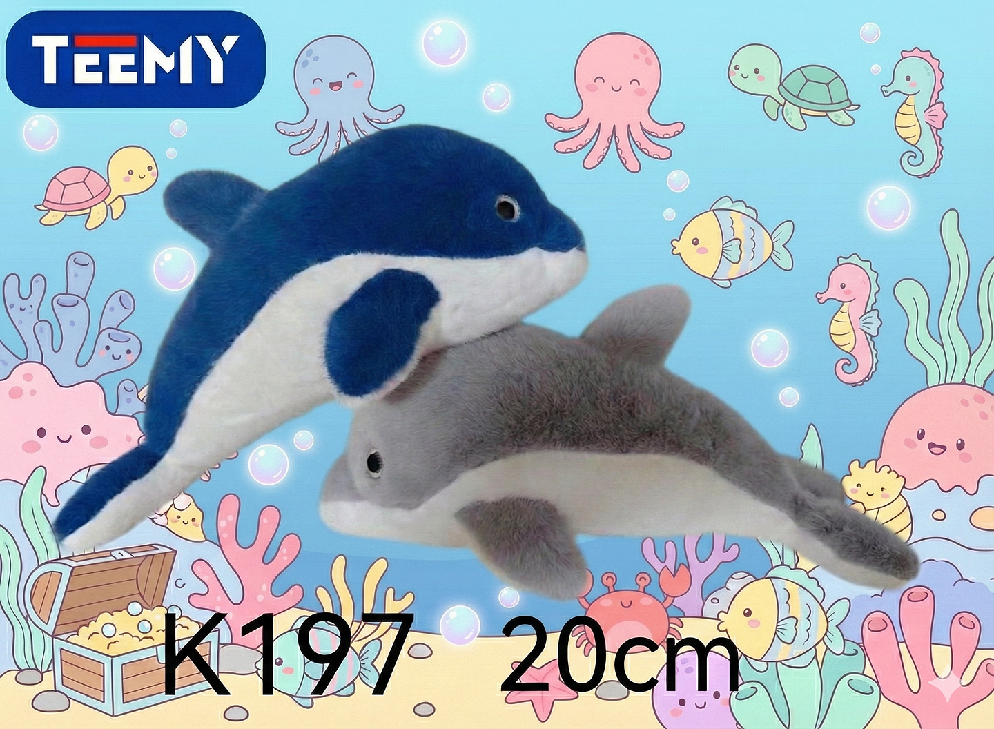 PELUCHE DELFIN 20 CM  , PRECIO PUBLICADO ES AL POR MAYOR Y DEBEN SER 3 UNIDADES DEL MISMO  (K197) 1