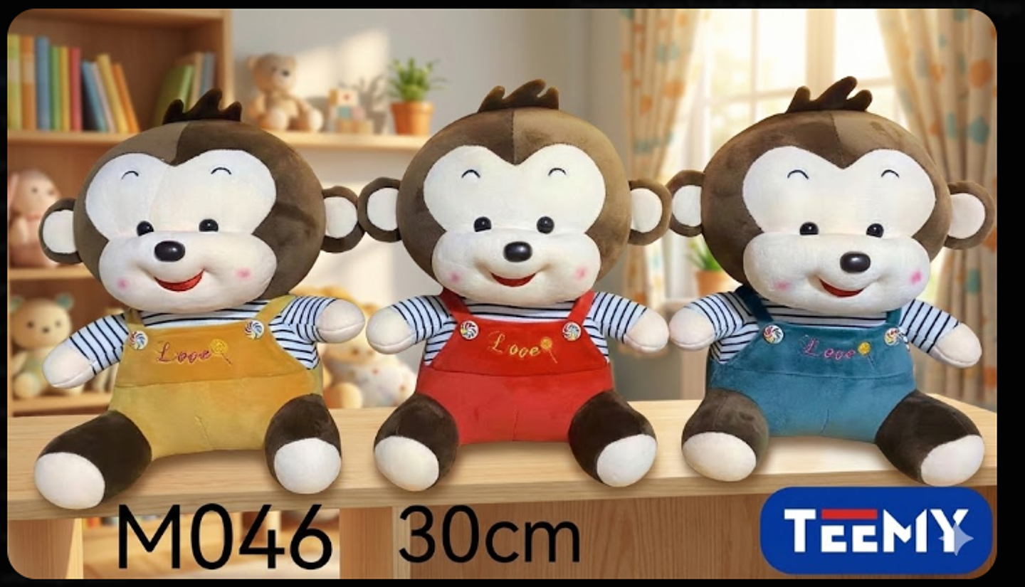 PELUCHE MONO 30 CM , PRECIO PUBLICADO ES AL POR MAYOR Y DEBEN SER 3 UNIDADES DEL MISMO  (M046) 1