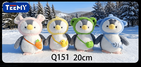 PELUCHE PINGUINO 20 CM , PRECIO PUBLICADO ES AL POR MAYOR Y DEBEN SER 3 UNIDADES DEL MISMO  (Q151)