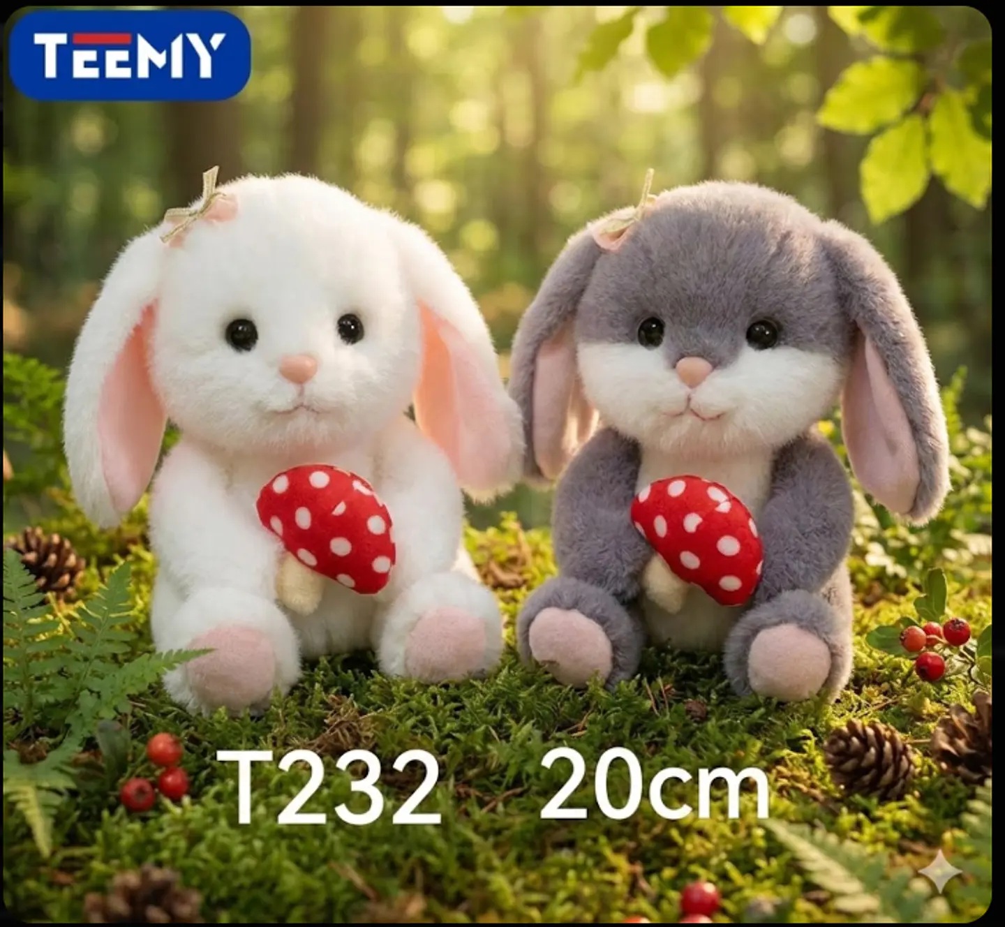 PELUCHE CONEJO 20 CM  , 3 DEL MISMO POR MAYOR  (T232) 1