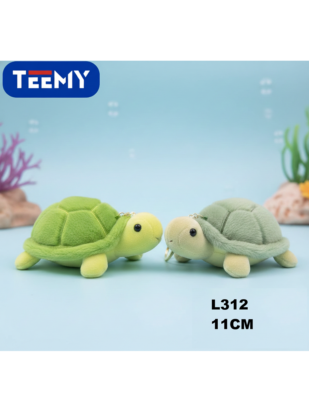 LLAVERO PELUCHE TORTUGA 11 CM PAQUETE 12 PIEZAS 1