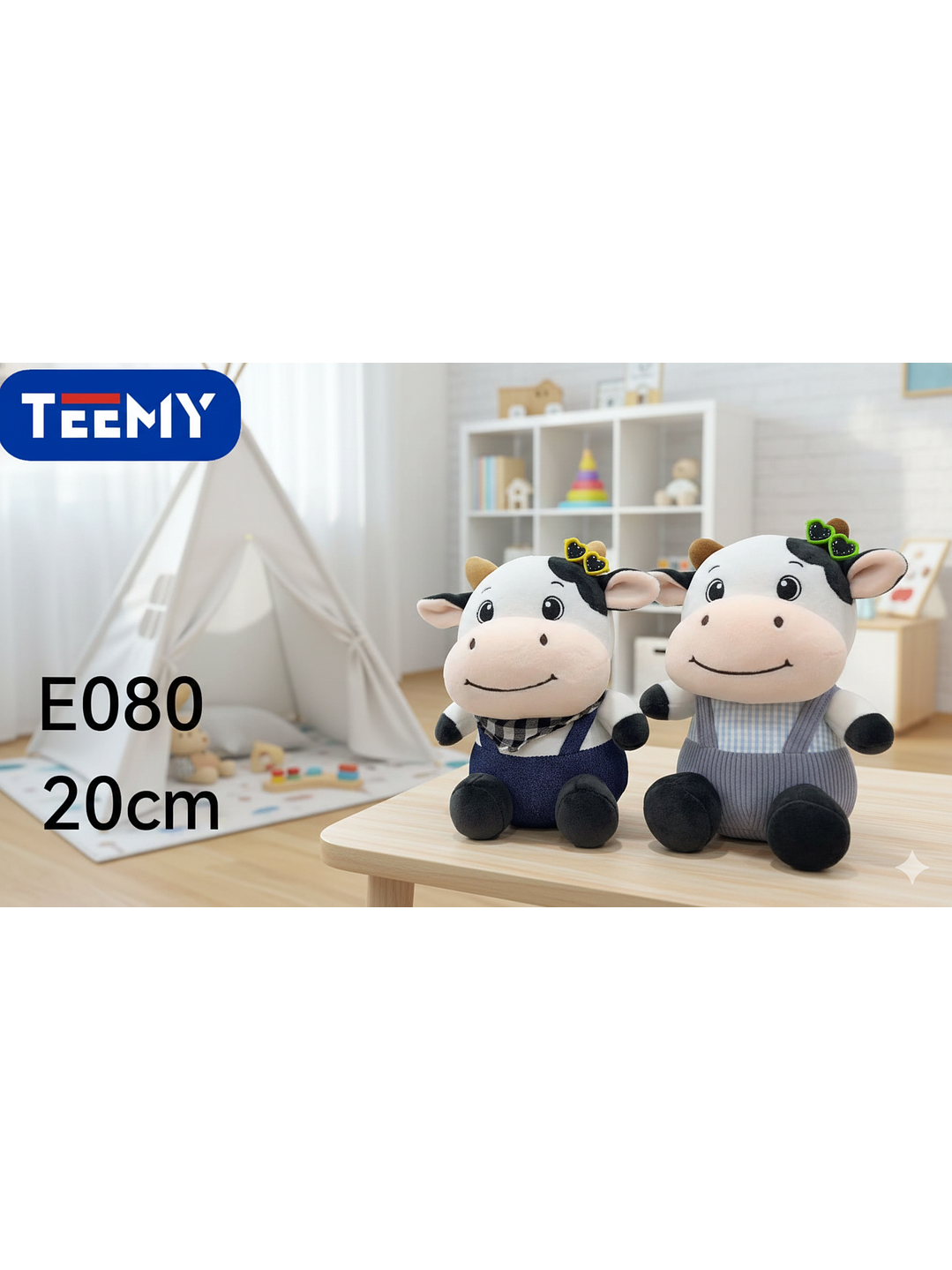 PELUCHE VACA 20 CM, PRECIO PUBLICADO ES AL POR MAYOR Y DEBEN SER 3 UNIDADES DEL MISMO  1