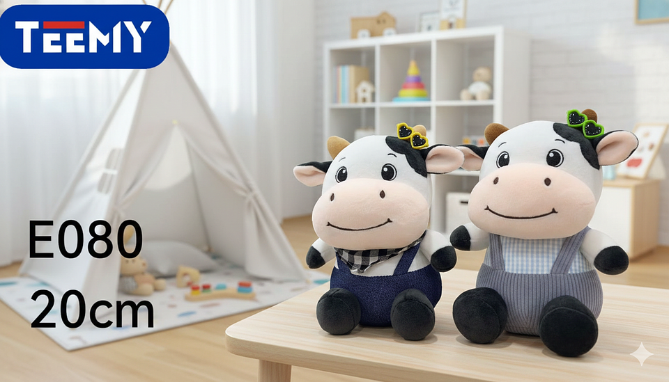 PELUCHE VACA 20 CM, PRECIO PUBLICADO ES AL POR MAYOR Y DEBEN SER 3 UNIDADES DEL MISMO  (E080) 1