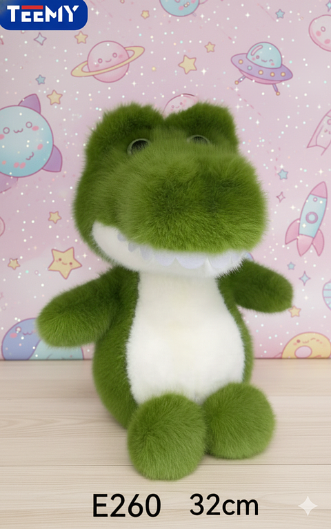 PELUCHE DINOSAURIO 32 CM, PRECIO PUBLICADO ES AL POR MAYOR Y DEBEN SER 3 UNIDADES DEL MISMO  (E260)