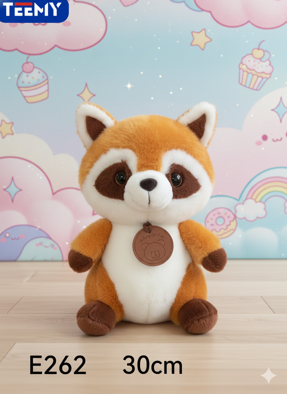 PELUCHE MAPACHE 30 CM , PRECIO PUBLICADO ES AL POR MAYOR Y DEBEN SER 3 UNIDADES DEL MISMO  (E262) 1