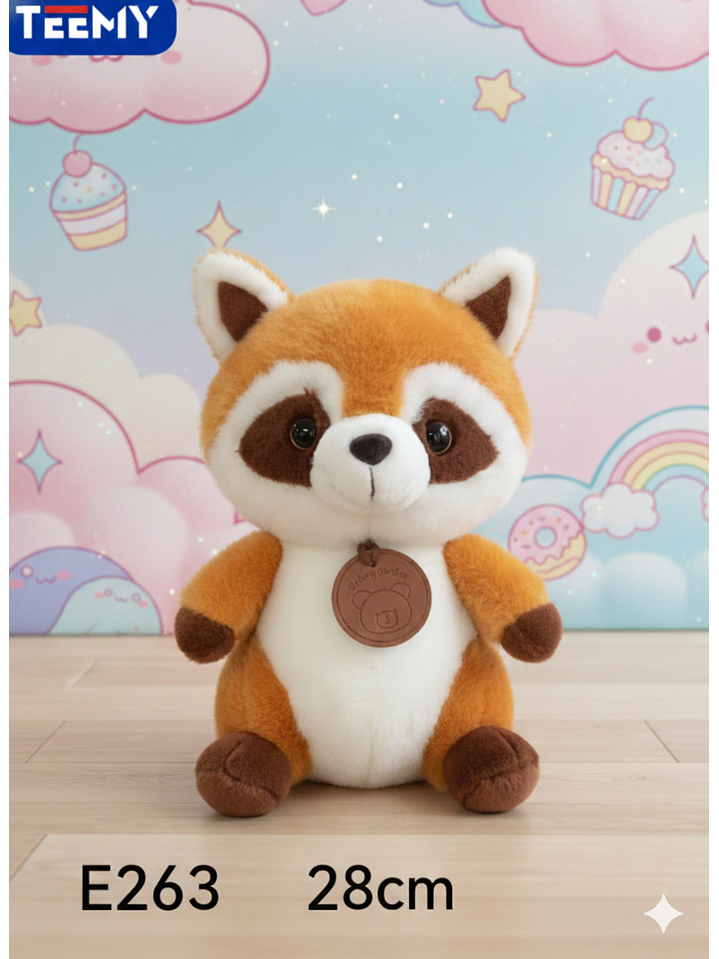 PELUCHE MAPACHE 28 CM , PRECIO PUBLICADO ES AL POR MAYOR Y DEBEN SER 3 UNIDADES DEL MISMO  1