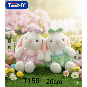 PELUCHE CONEJO 20 CM  , PRECIO PUBLICADO ES AL POR MAYOR Y DEBEN SER 3 UNIDADES DEL MISMO 