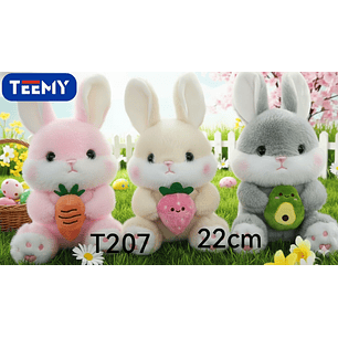 PELUCHE CONEJO 22 CM  , PRECIO PUBLICADO ES AL POR MAYOR Y DEBEN SER 3 UNIDADES DEL MISMO 