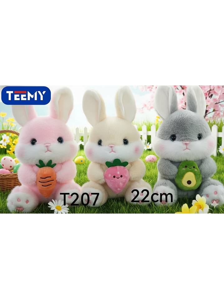 PELUCHE CONEJO 22 CM  , PRECIO PUBLICADO ES AL POR MAYOR Y DEBEN SER 3 UNIDADES DEL MISMO  1