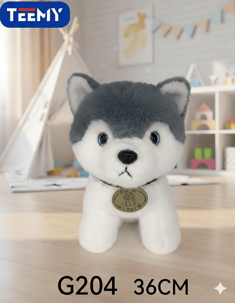 PELUCHE LOBO 35 CM, PRECIO PUBLICADO ES AL POR MAYOR Y DEBEN SER 3 UNIDADES DEL MISMO  (G204)