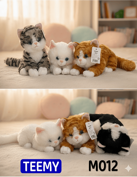 PELUCHE GATO 30 CM, PRECIO PUBLICADO ES AL POR MAYOR Y DEBEN SER 3 UNIDADES DEL MISMO  (M012)