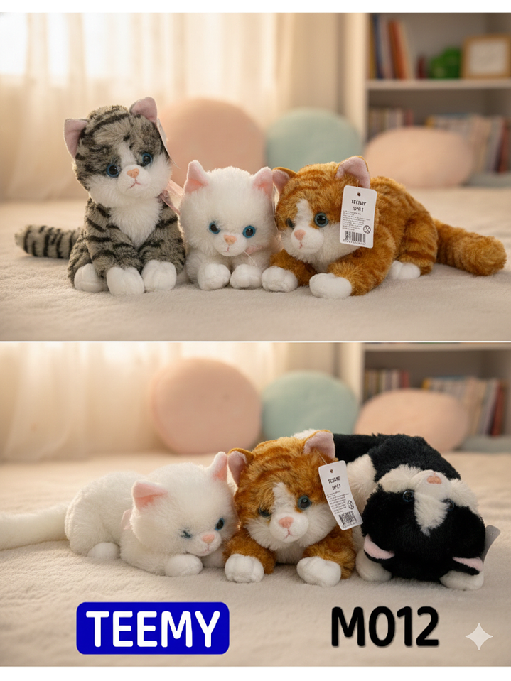 PELUCHE GATO 30 CM, PRECIO PUBLICADO ES AL POR MAYOR Y DEBEN SER 3 UNIDADES DEL MISMO  1