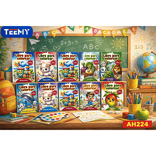 LIBRO PARA COLOREAR PAQUETE 12 PIEZAS