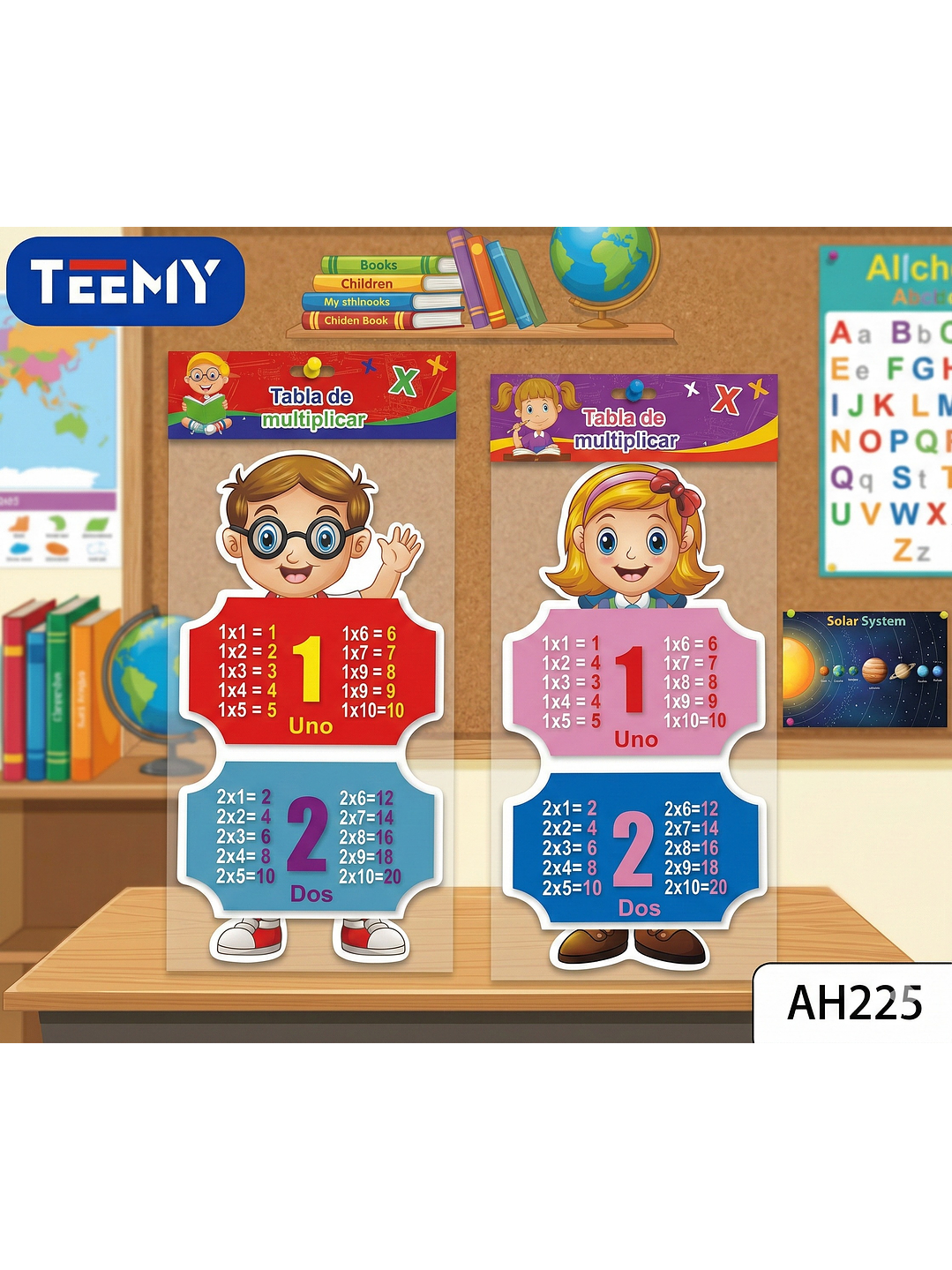 TABLAS APRENDER MULTIPLICAR PAQUETE 12 PIEZAS ( 6 NIÑO Y 6 NIÑA ) 1