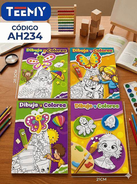 LIBRO PARA COLOREAR PAQUETE 12 PIEZAS SURTIDO