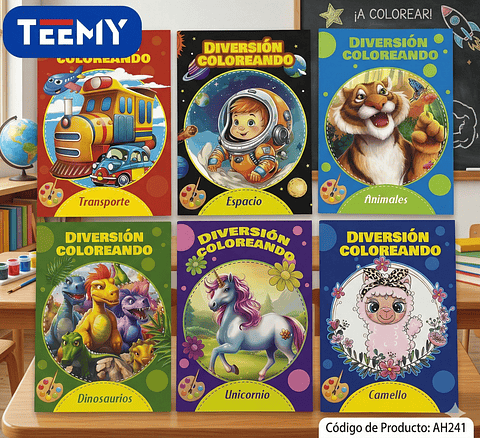 LIBRO PARA COLOREAR PAQUETE 12 PIEZAS SURTIDO
