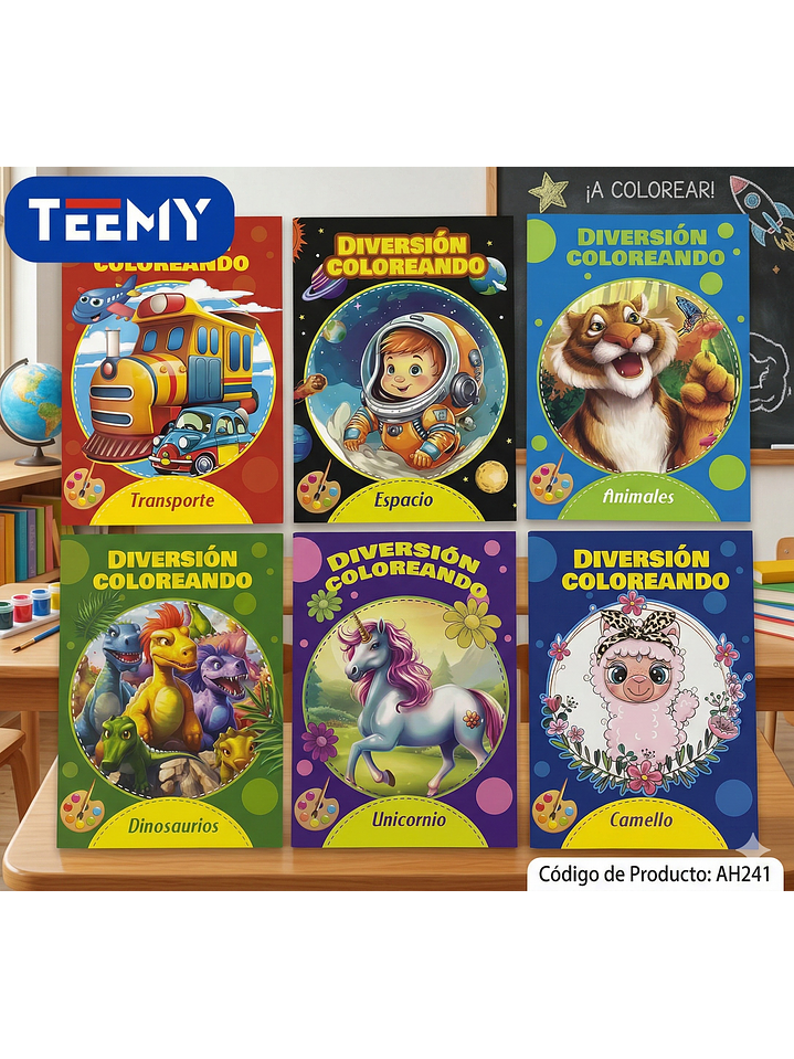 LIBRO PARA COLOREAR PAQUETE 12 PIEZAS SURTIDO 1