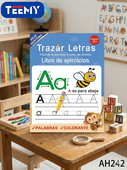 LIBRO COLOREAR Y TRAZAR LETRAS NUMEROS YPAQUETE 12 PIEZAS