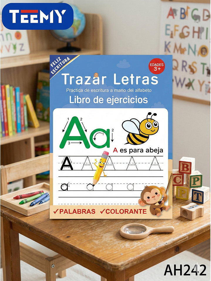 LIBRO COLOREAR Y TRAZAR LETRAS NUMEROS YPAQUETE 12 PIEZAS 1