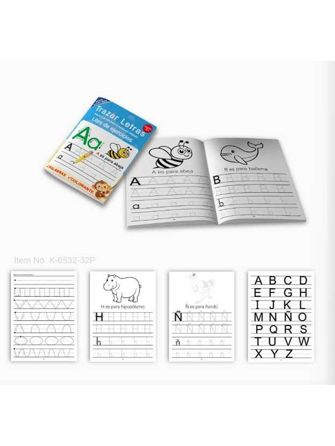 LIBRO COLOREAR Y TRAZAR LETRAS NUMEROS YPAQUETE 12 PIEZAS 2