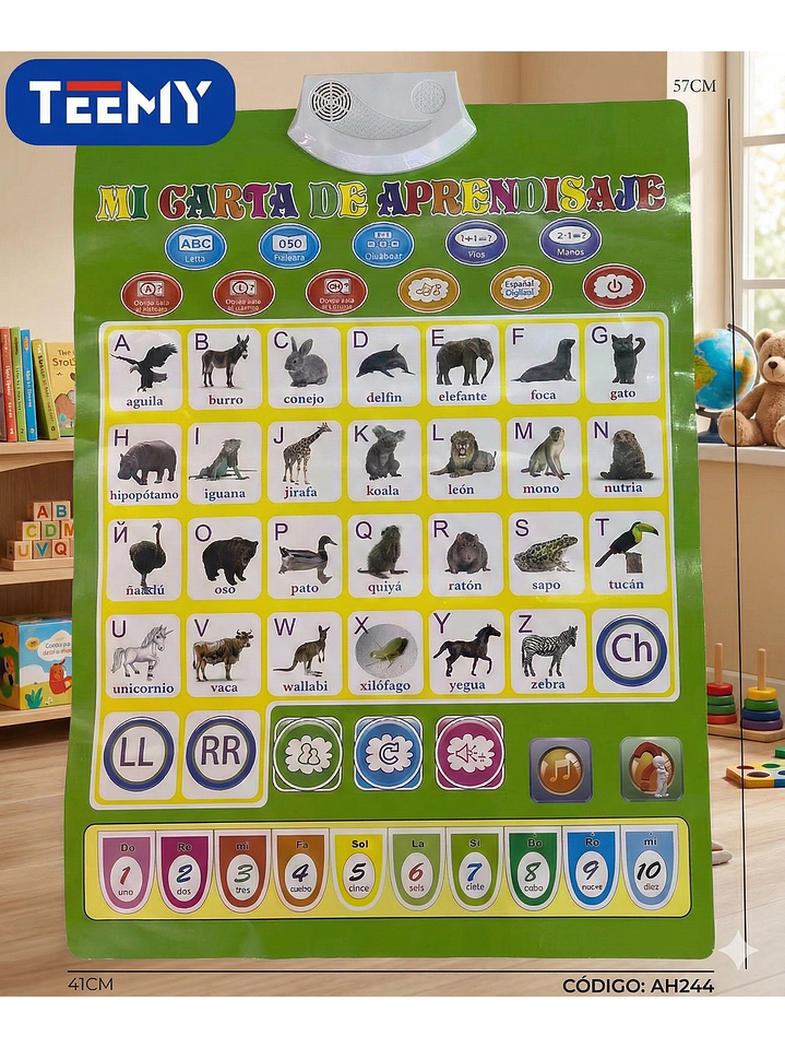 CUADRO ELECTRONICO DE APRENDIZAJE ANIMALES LETRAS Y NUMEROS , PRECIO PUBLICADO ES AL POR MAYOR Y DEBEN SER 3 UNIDADES DEL MISMO  1