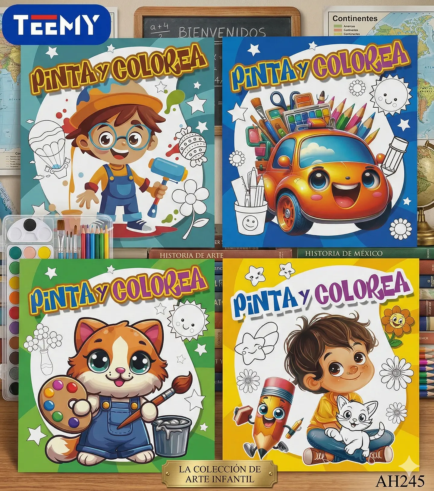 LIBRO PARA COLOREAR PAQUETE 12 PIEZAS SURTIDO (AH245) 1