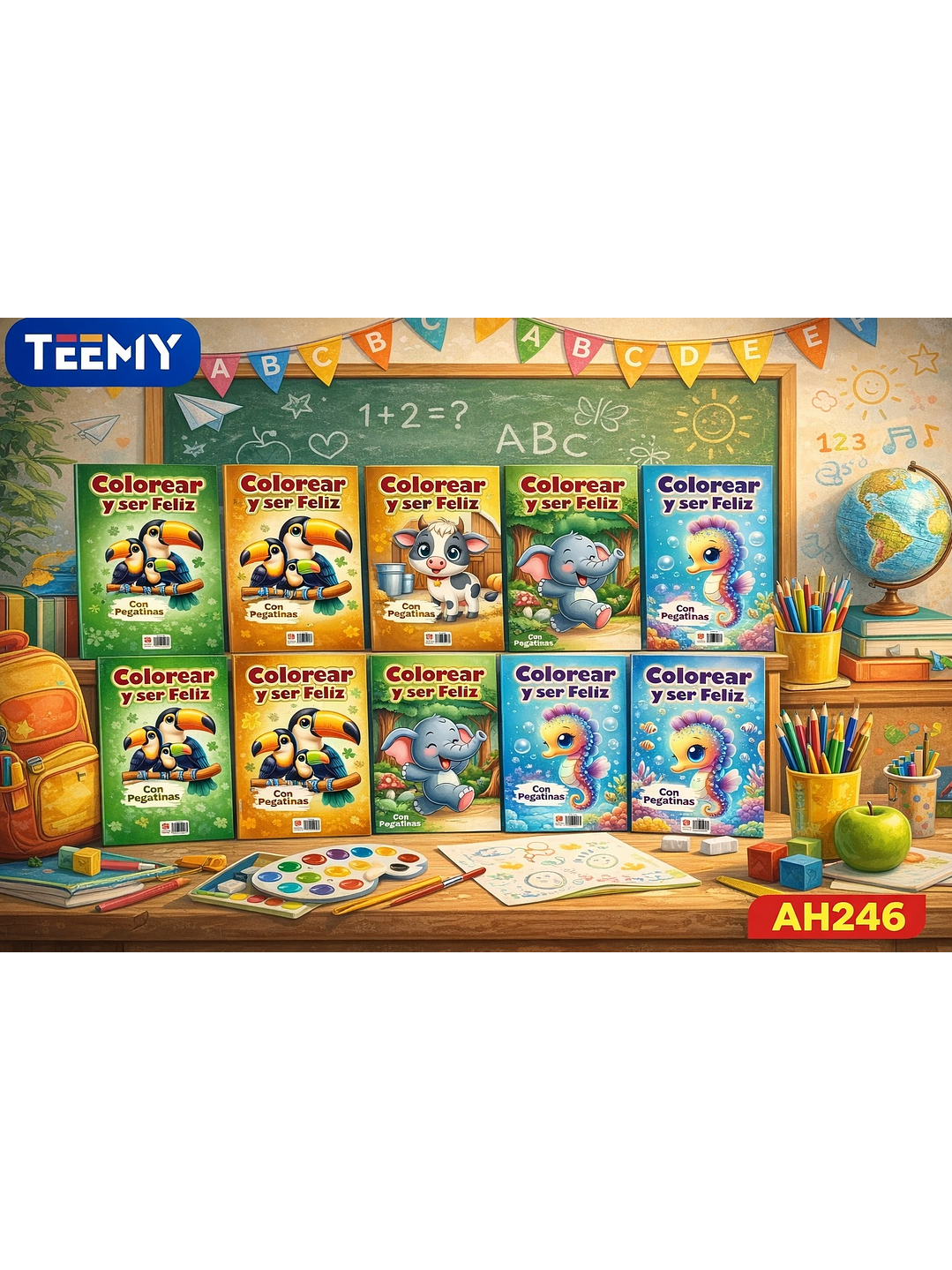 LIBRO PARA COLOREAR PAQUETE 12 PIEZAS SURTIDO 1