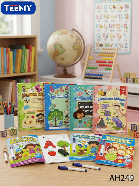 LIBRO APRENDER ESCRIBIR  LETRAS Y NUMEROS PAQUETE 12 PIEZAS SURTIDO