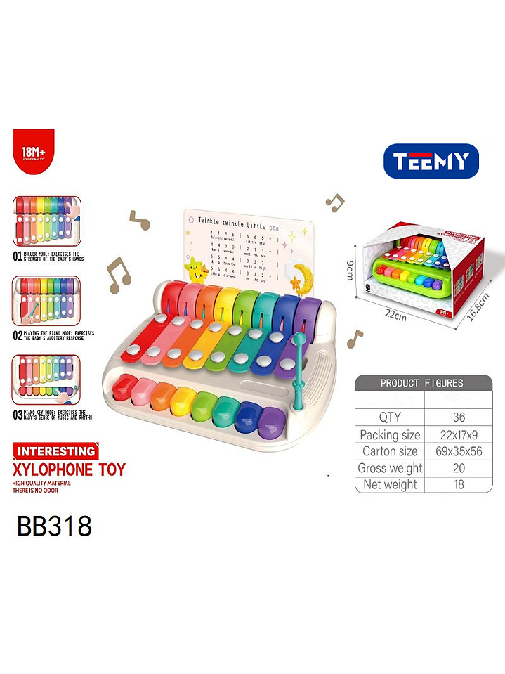 XILOFONO, PRECIO PUBLICADO ES AL POR MAYOR Y DEBEN SER 3 UNIDADES DEL MISMO  1