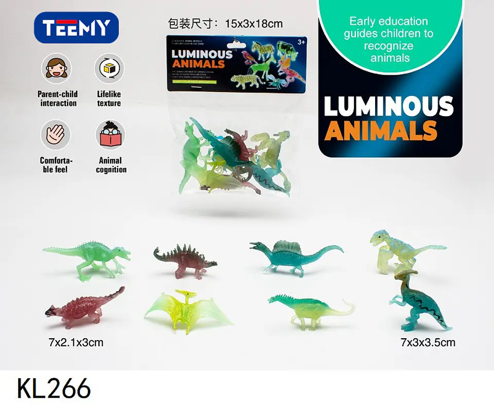 DINOSAURIOS BRILLAN EN LA OSCURIDAD , 3 DEL MISMO POR MAYOR  (KL266) 1