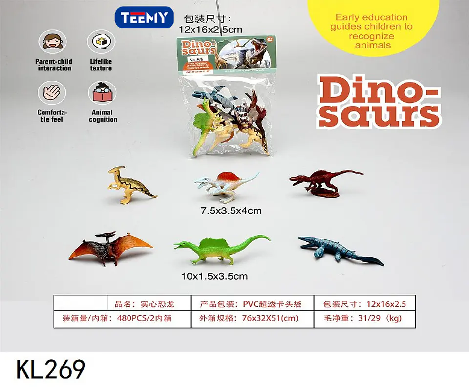 DINOSAURIOS JUGUETE , 3 DEL MISMO POR MAYOR  (KL269) 1