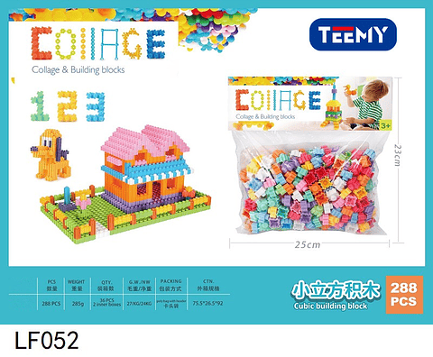 BLOQUES ARMABLES 288 PIEZAS  , PRECIO PUBLICADO ES AL POR MAYOR Y DEBEN SER 3 UNIDADES DEL MISMO 