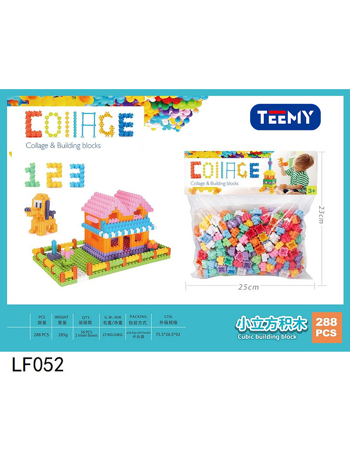 BLOQUES ARMABLES 288 PIEZAS  , PRECIO PUBLICADO ES AL POR MAYOR Y DEBEN SER 3 UNIDADES DEL MISMO  1