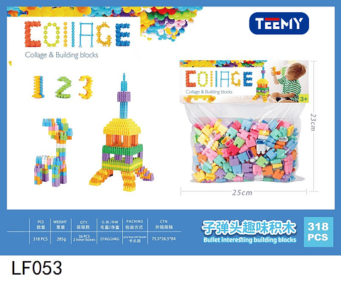 BLOQUES ARMABLES 318 PIEZAS  , PRECIO PUBLICADO ES AL POR MAYOR Y DEBEN SER 3 UNIDADES DEL MISMO 