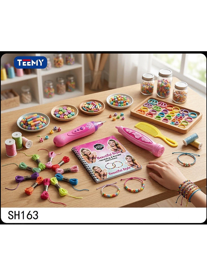 JUEGO DE MANUALIDADES PARA HACER PULSERAS, PRECIO PUBLICADO ES AL POR MAYOR Y DEBEN SER 3 UNIDADES DEL MISMO  1