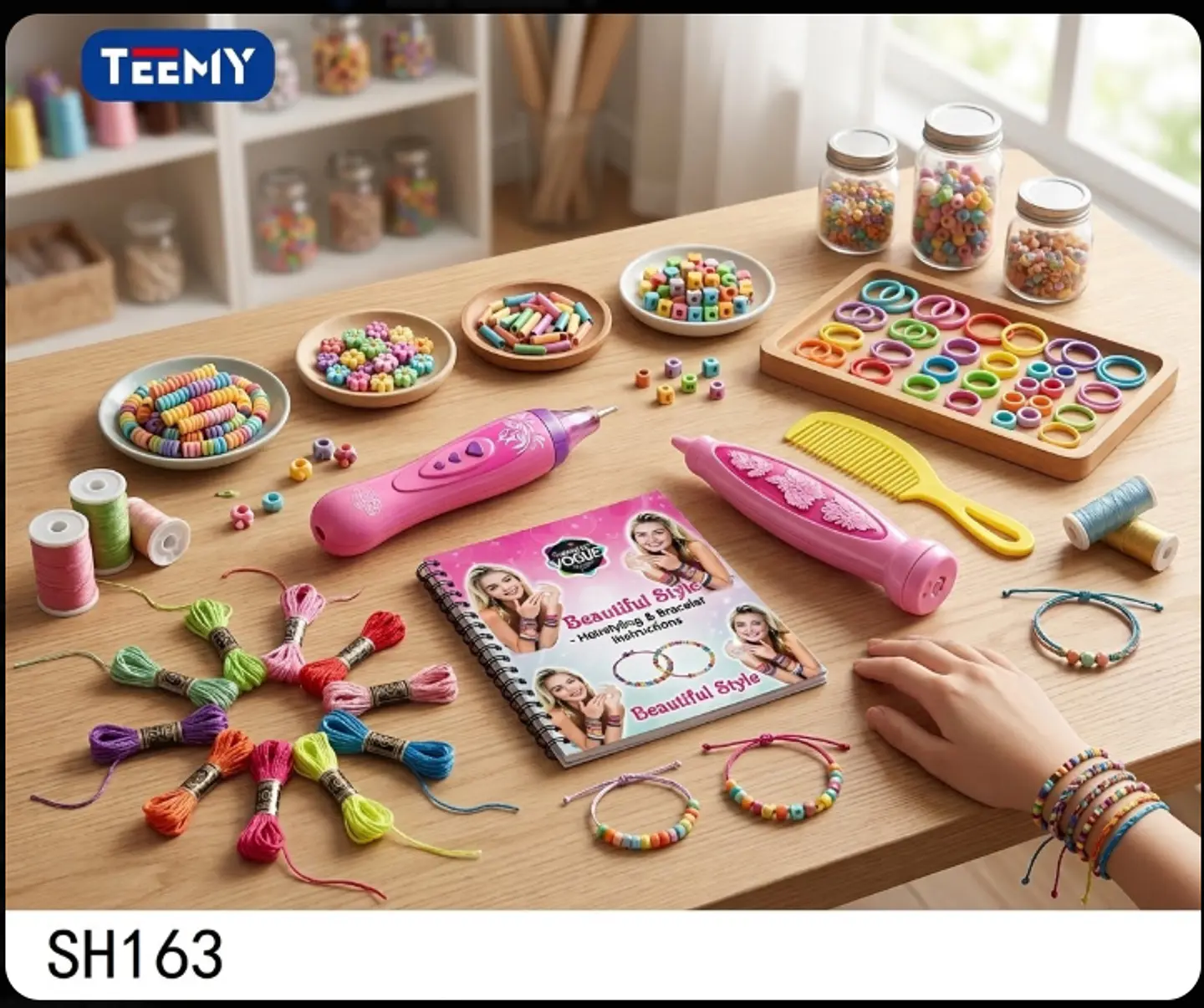 JUEGO DE MANUALIDADES PARA HACER PULSERAS, 3 DEL MISMO POR MAYOR  (SH163) 1