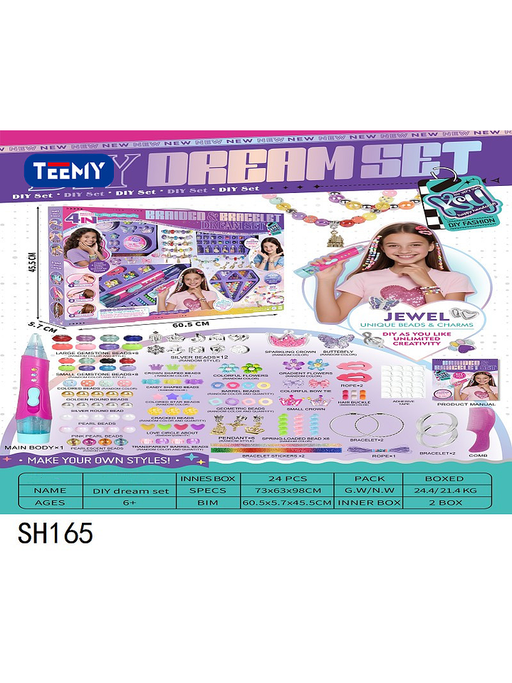 JUEGO DE MANUALIDADES CABELLO Y PULSERAS, PRECIO PUBLICADO ES AL POR MAYOR Y DEBEN SER 3 UNIDADES DEL MISMO  2