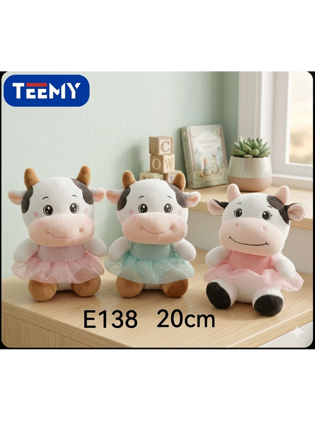 PELUCHE VACA 20 CM, PRECIO PUBLICADO ES AL POR MAYOR Y DEBEN SER 3 UNIDADES DEL MISMO  1