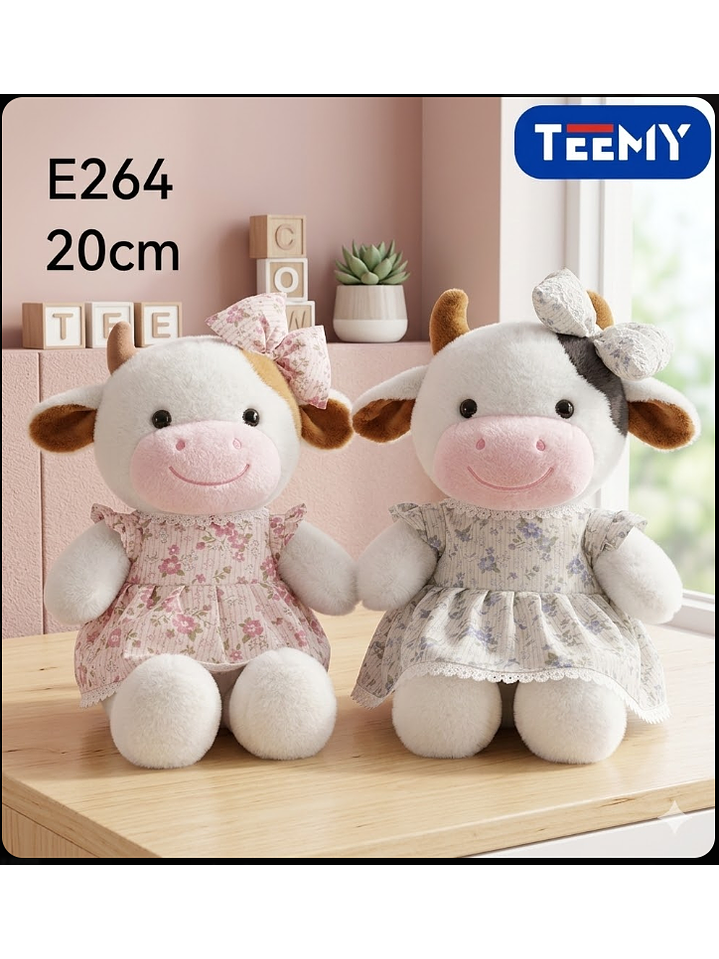 PELUCHE VACA 20 CM, PRECIO PUBLICADO ES AL POR MAYOR Y DEBEN SER 3 UNIDADES DEL MISMO  1