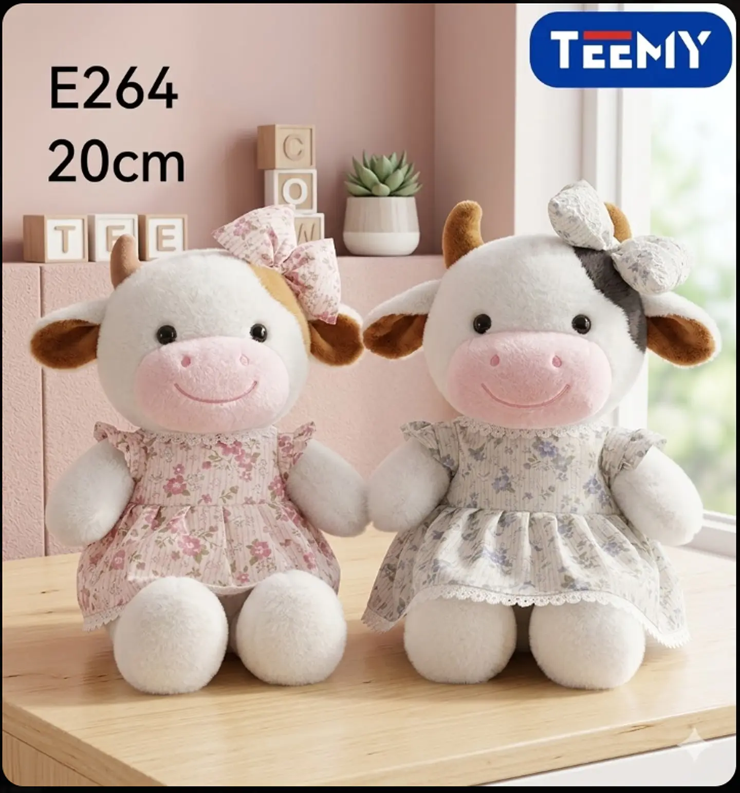 PELUCHE VACA 20 CM, 3 DEL MISMO POR MAYOR  (E264) 1