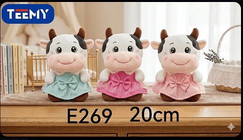 PELUCHE VACA 20 CM, PRECIO PUBLICADO ES AL POR MAYOR Y DEBEN SER 3 UNIDADES DEL MISMO 