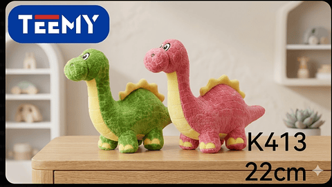 PELUCHE DINOSAURIO 22 CM, PRECIO PUBLICADO ES AL POR MAYOR Y DEBEN SER 3 UNIDADES DEL MISMO 