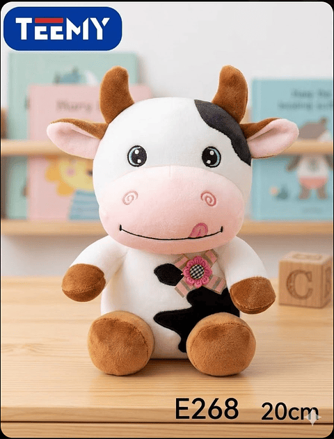 PELUCHE VACA 20 CM, PRECIO PUBLICADO ES AL POR MAYOR Y DEBEN SER 3 UNIDADES DEL MISMO 
