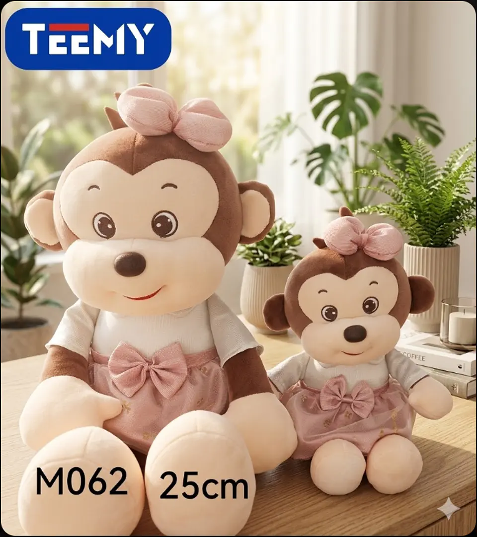 PELUCHE MONO 25 CM, 3 DEL MISMO POR MAYOR  (M062) 1