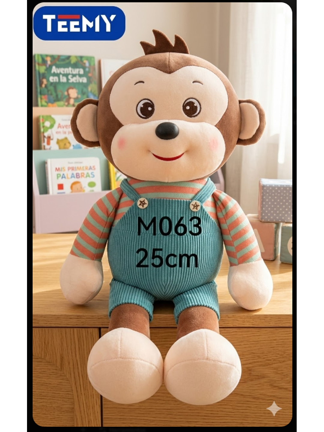PELUCHE MONO AMOR 25 CM, PRECIO PUBLICADO ES AL POR MAYOR Y DEBEN SER 3 UNIDADES DEL MISMO  1