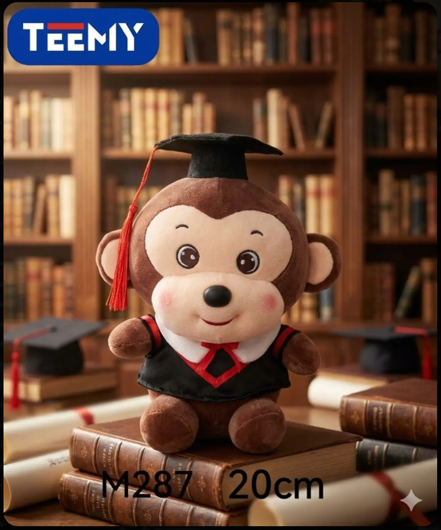 PELUCHE MONO 20 CM GRADUACION (LICENTIATURA) , 3 DEL MISMO POR MAYOR  (M287) 1