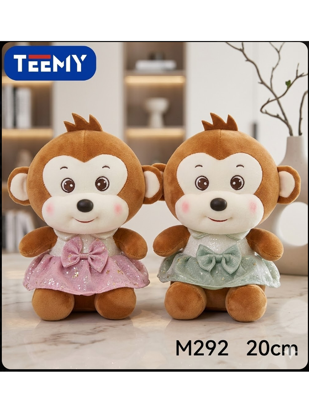 PELUCHE MONO AMOR 20 CM, PRECIO PUBLICADO ES AL POR MAYOR Y DEBEN SER 3 UNIDADES DEL MISMO  1