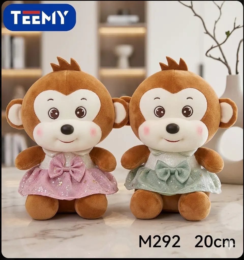 PELUCHE MONO 20 CM, 3 DEL MISMO POR MAYOR  (M292) 1