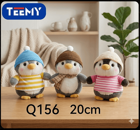 PELUCHE PINGUINO 20 CM , PRECIO PUBLICADO ES AL POR MAYOR Y DEBEN SER 3 UNIDADES DEL MISMO 