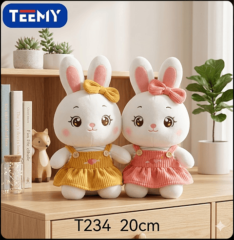 PELUCHE CONEJO 20 CM  , PRECIO PUBLICADO ES AL POR MAYOR Y DEBEN SER 3 UNIDADES DEL MISMO 